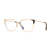 Tom Ford Tom Ford Eyeglasses Square Full Rim, Shiny Palladium Frame and Clear Blue Light Block Lenses Lens FT5945-B016