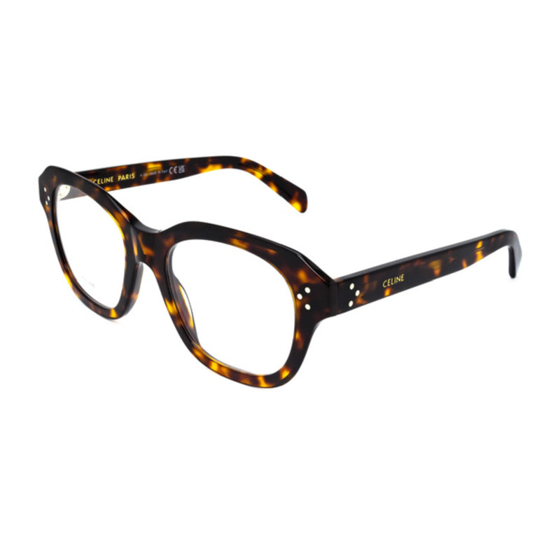 Celine Celine Eyeglasses Square Full Rim, Havana Frame and Clear Demo Lenses Lens CL50124I052