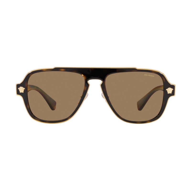 Versace Versace Sunglasses Aviator Full Rim, Havana Frame and Orange Polarized Lens VE21991252LA
