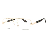 Marc Jacobs Eyeglasses Aviator Semi Rim, Gold Havana Frame and Clear Demo Lenses Lens MARC714006J00