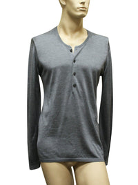 Gucci Gucci Men's Top Buttoned Gray Silk Sweater