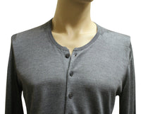 Gucci Gucci Men's Top Buttoned Gray Silk Sweater