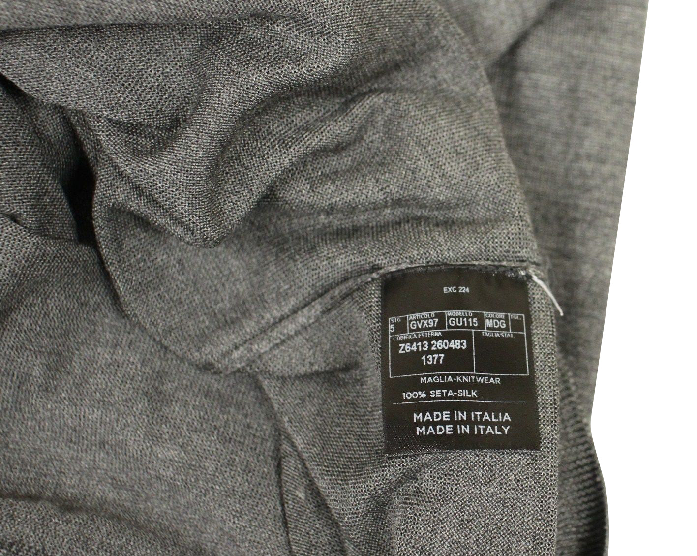 Gucci Gucci Men's Top Buttoned Gray Silk Sweater