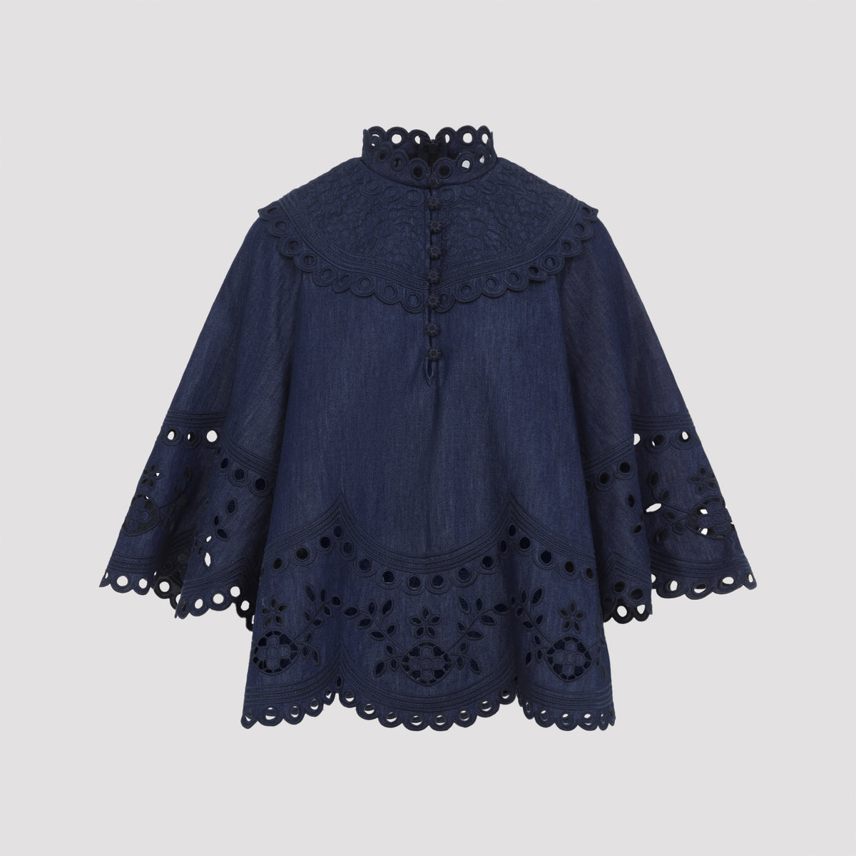 Zimmermann Mahon Broderie Denim Top Women