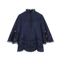 Zimmermann Mahon Broderie Denim Top Women