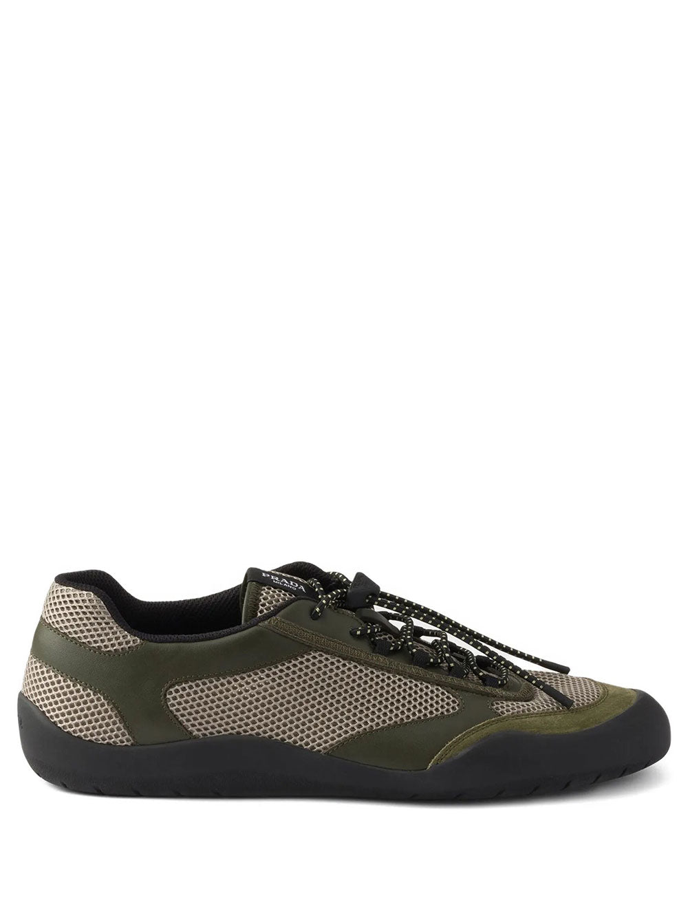 PRADA Prada Men Speedrock Leather And Mesh Fabric Sneakers