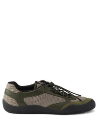 PRADA Prada Men Speedrock Leather And Mesh Fabric Sneakers