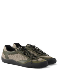 PRADA Prada Men Speedrock Leather And Mesh Fabric Sneakers