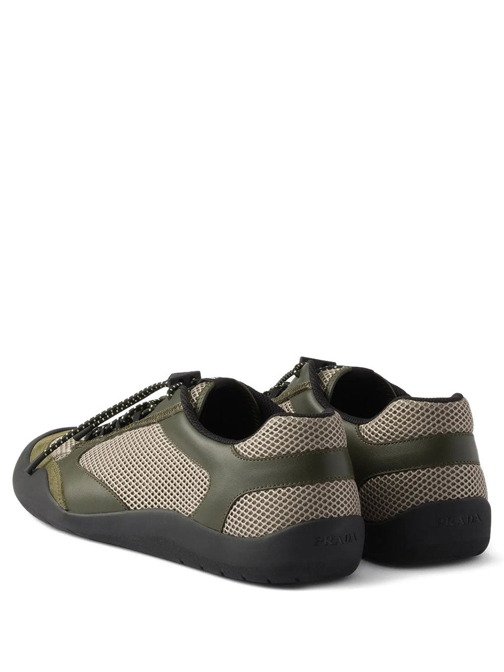 PRADA Speedrock Leather And Mesh Fabric Sneakers Women