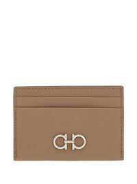 FERRAGAMO Gancini Grained Leather Card Holder Women