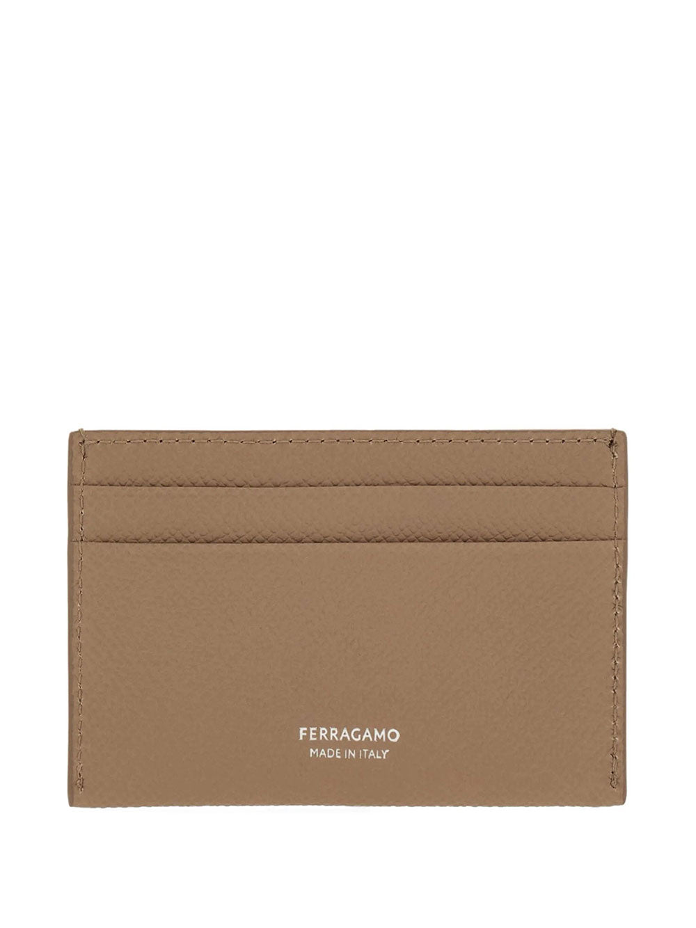 FERRAGAMO Gancini Grained Leather Card Holder Women