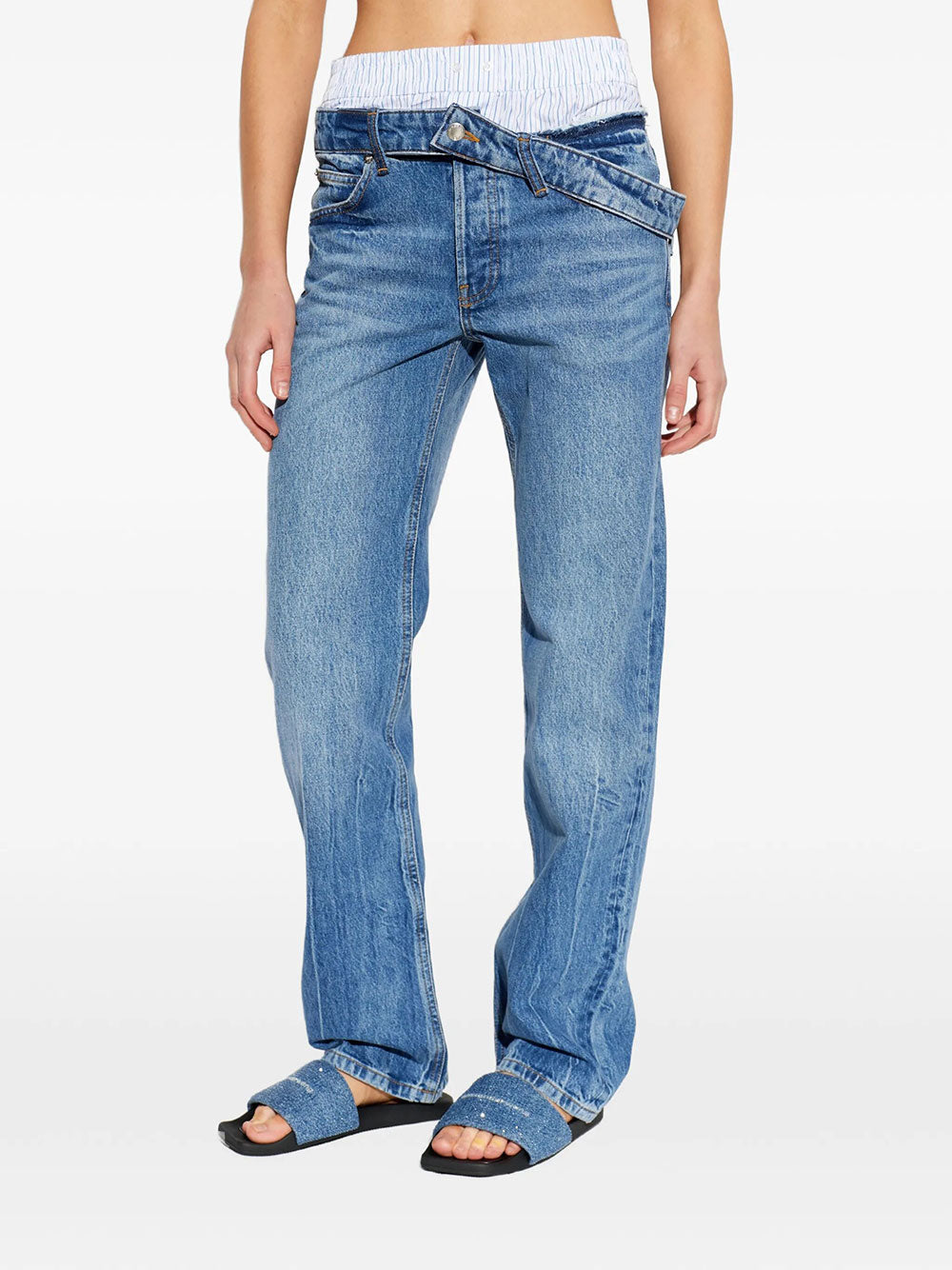 ALEXANDER WANG Alexander Wang Women Boxer Detail And Drop Waistband Slim Fit Jeans