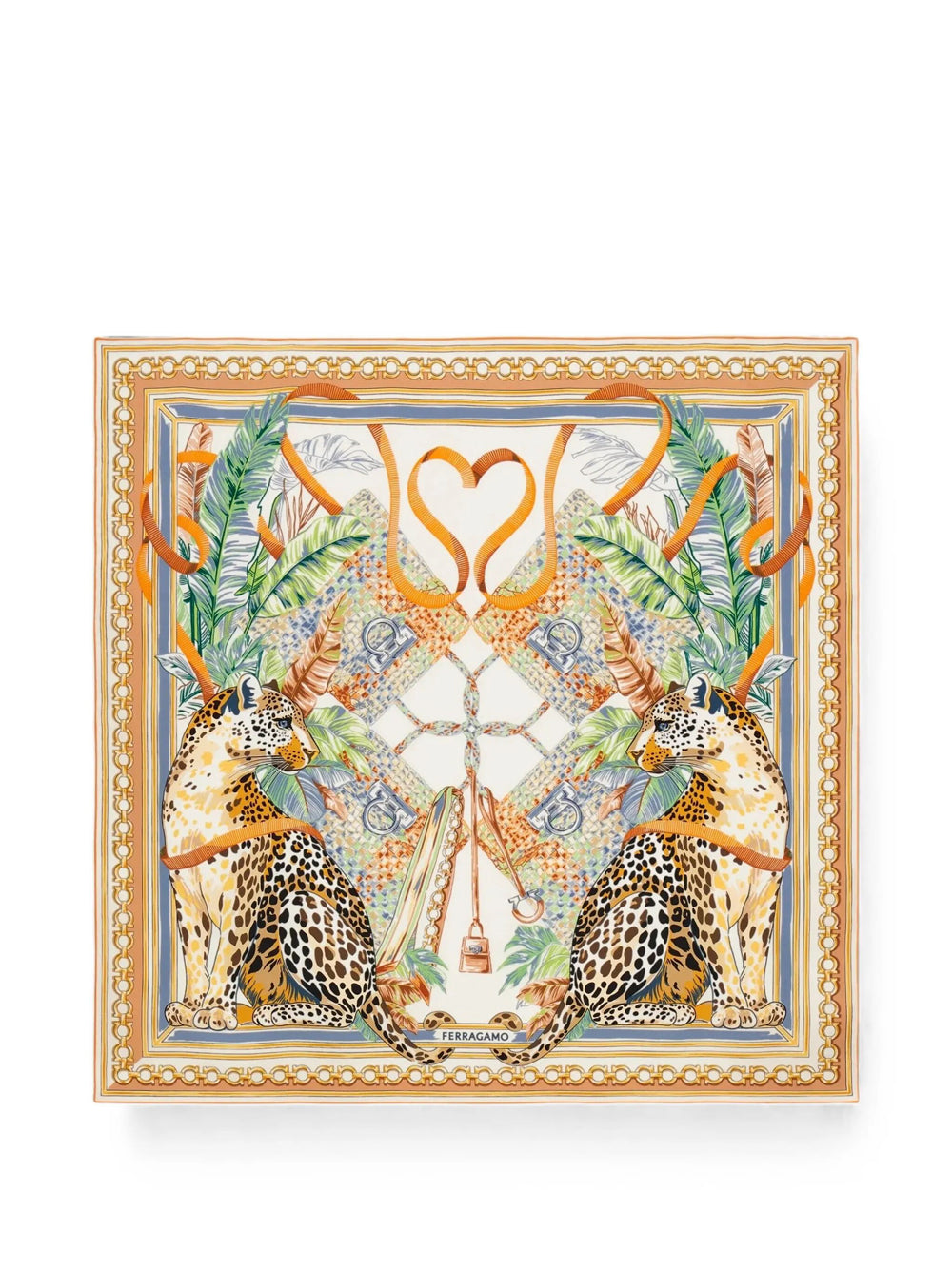 FERRAGAMO Foulard In Seta Stampa Felini Women