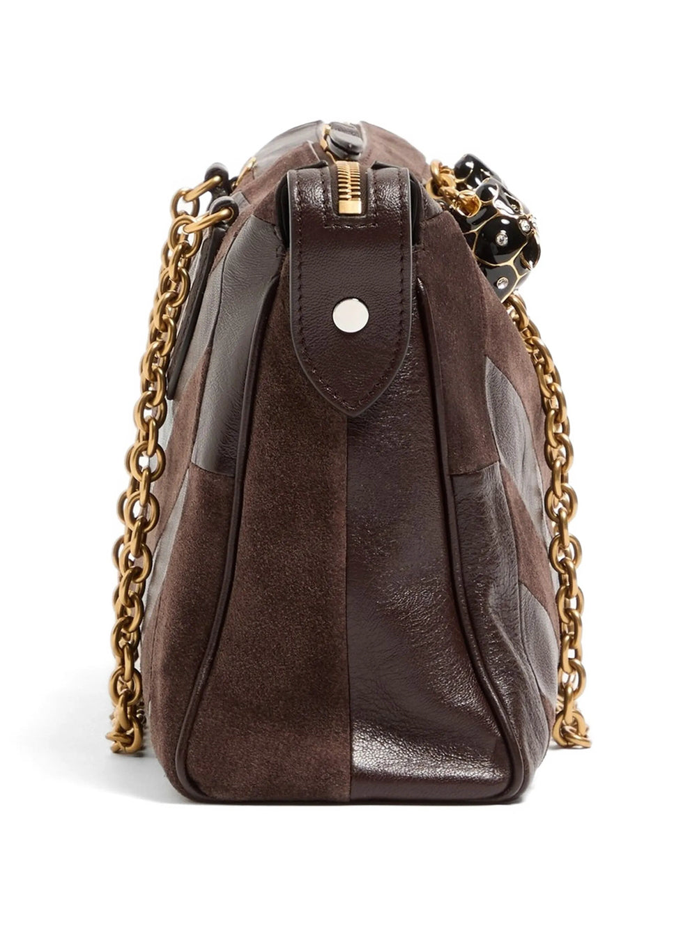 VALENTINO GARAVANI Valentino Garavani Women Panthea Medium Shoulder Bag In Suede And Nappa Leather With Chevron Motif