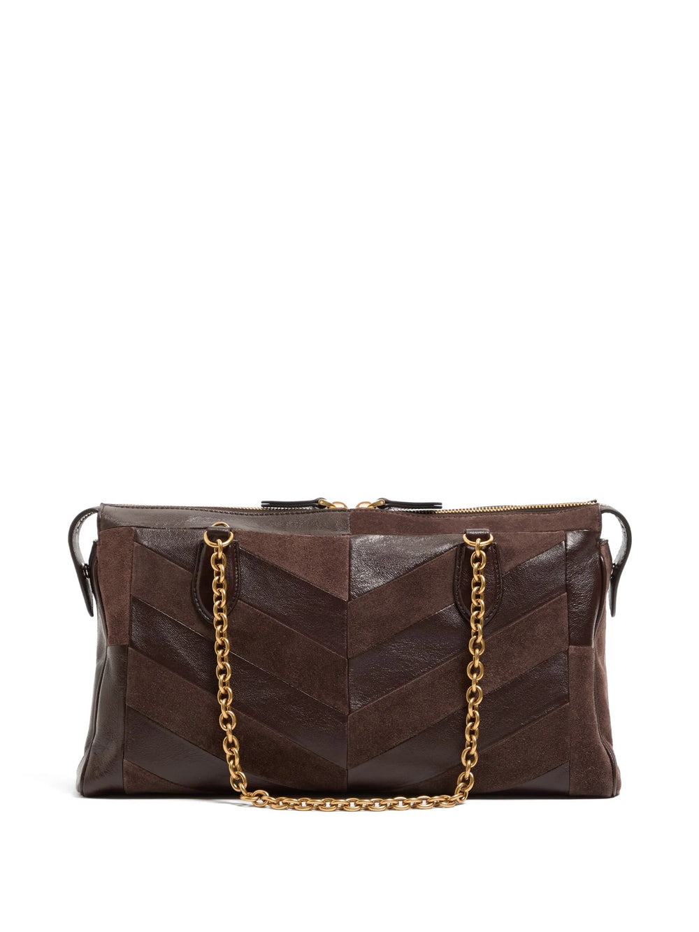 VALENTINO GARAVANI Valentino Garavani Women Panthea Medium Shoulder Bag In Suede And Nappa Leather With Chevron Motif