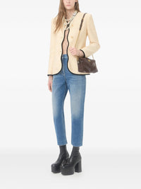 Valentino Garavani Women Borsa Piccola A Spalla Panthea In Suede E Nappa Motivo Chevron