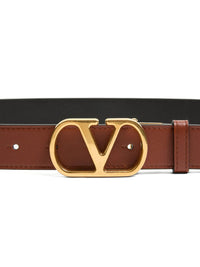 VALENTINO GARAVANI Valentino Garavani Men Cintura Reversibile Vlogo Signature In Vitello Lucido 30 Mm