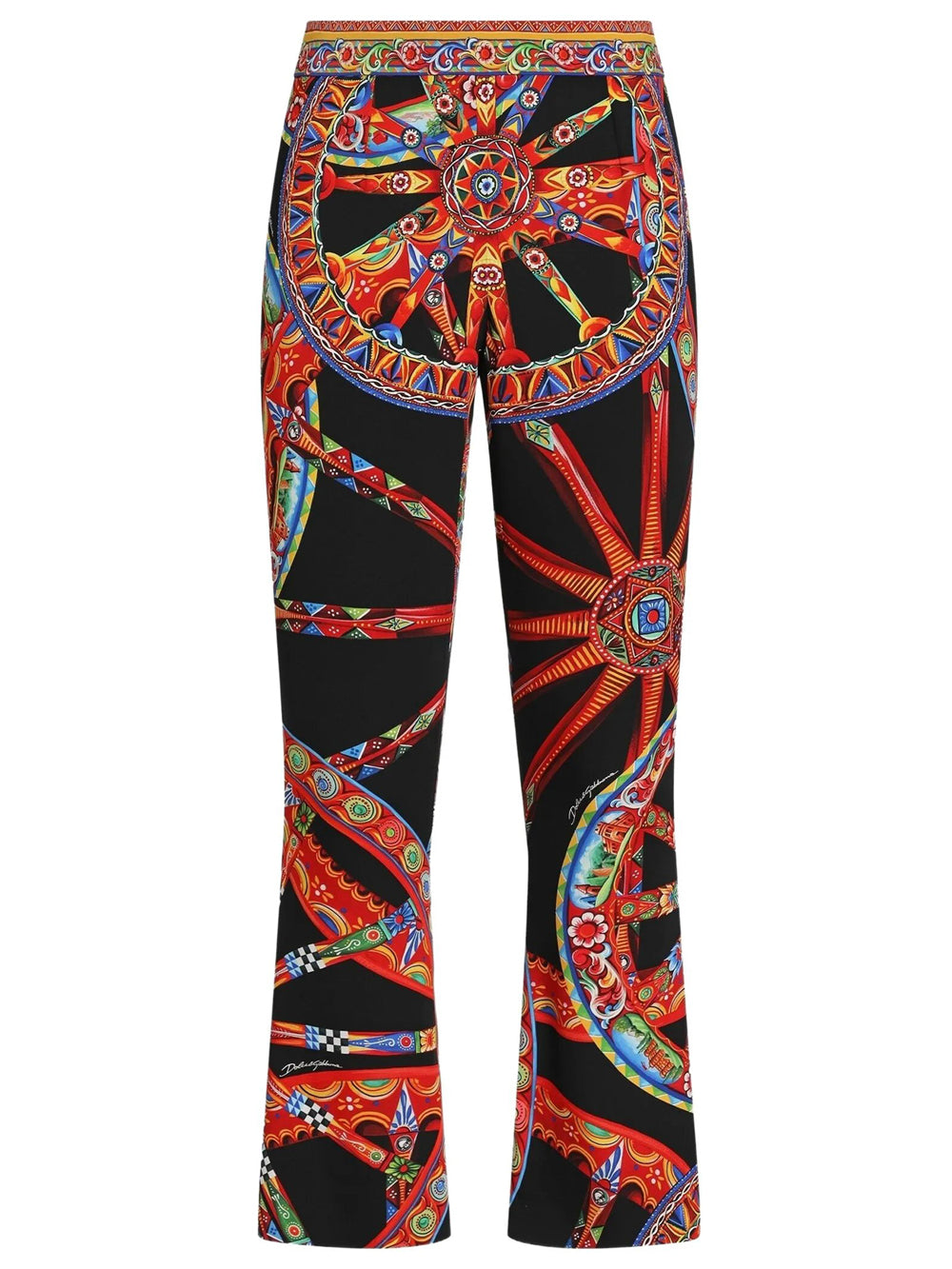 Dolce & Gabbana Women Pantaloni In Seta Stampa Carretto