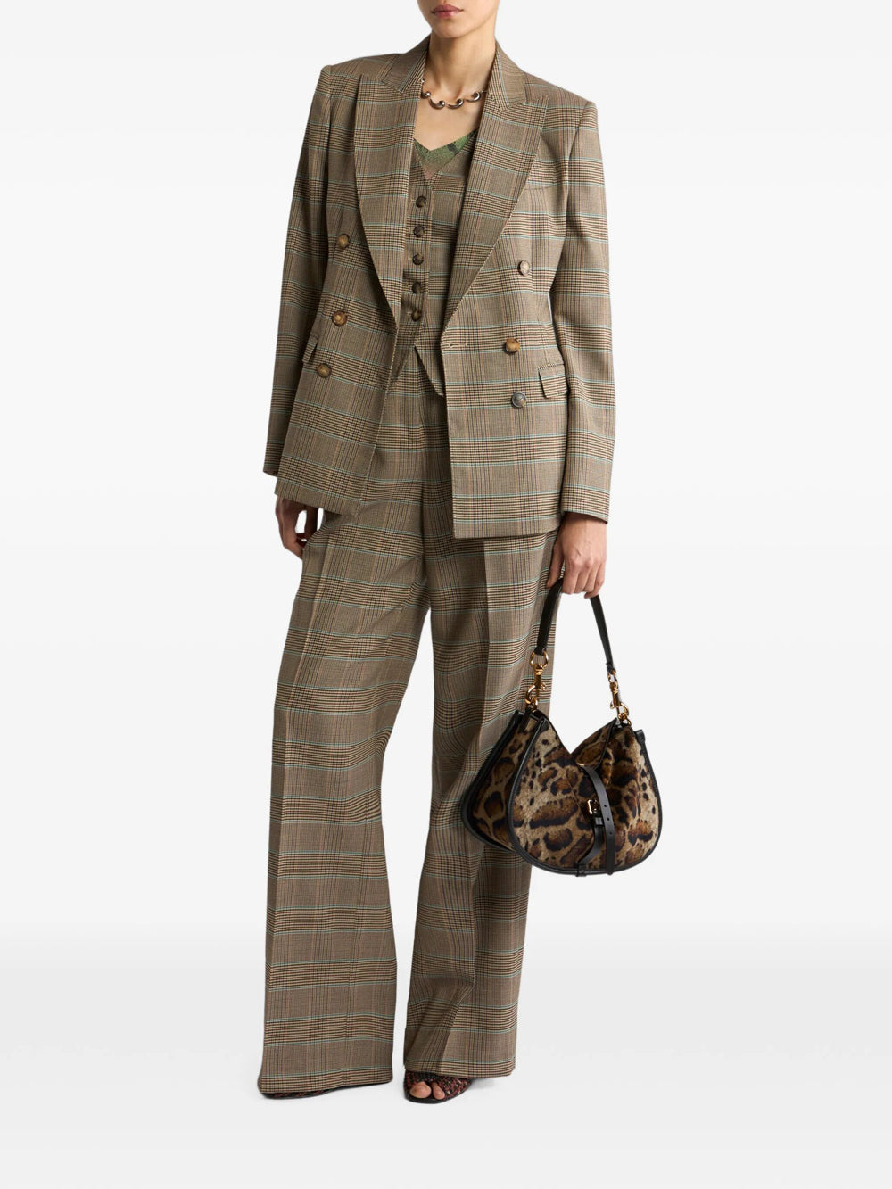 Etro Women Pantaloni In Lana Stretch Con Motivo Principe Di Galles
