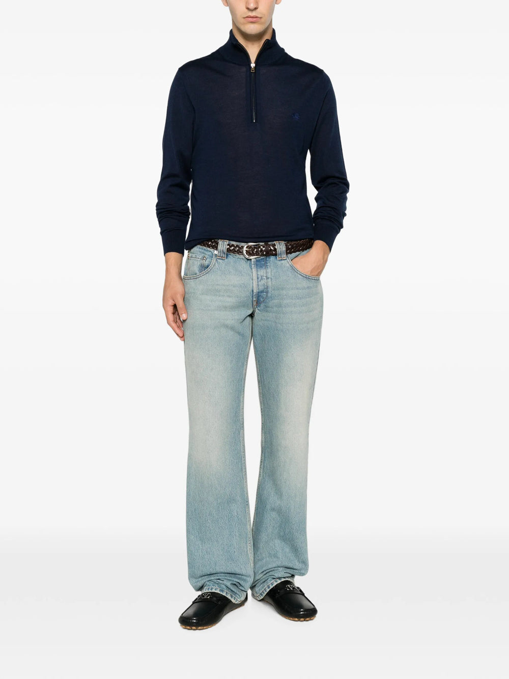 ETRO Etro Men Fuji Knitted Quarter Zip Jumper