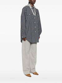 Miu Miu Women Check-Pattern Hooded Shirt