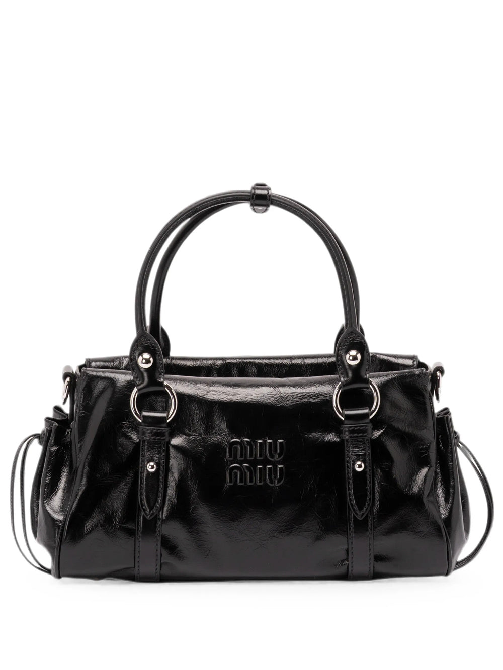 Miu Miu Women Glossy Leather Handbag