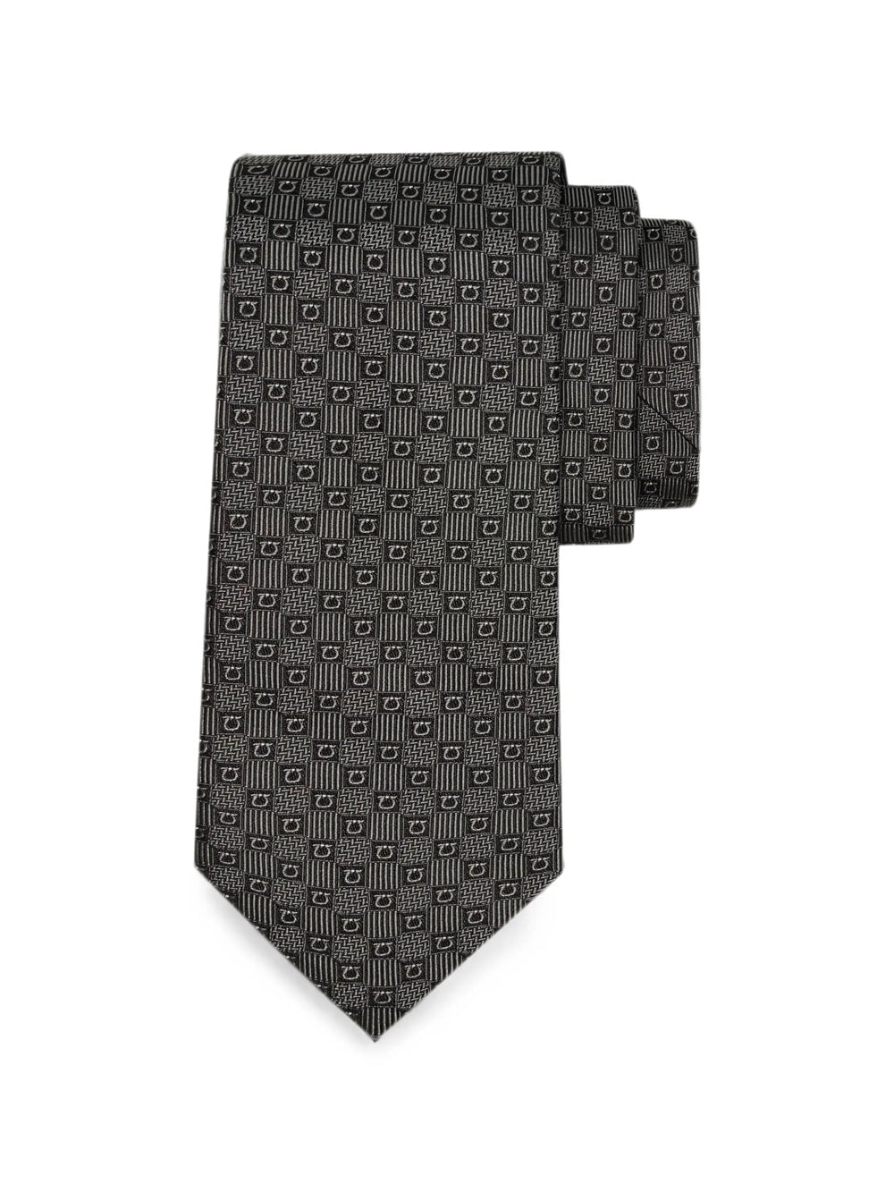 Ferragamo Men Gancini Silk Jacquard Tie