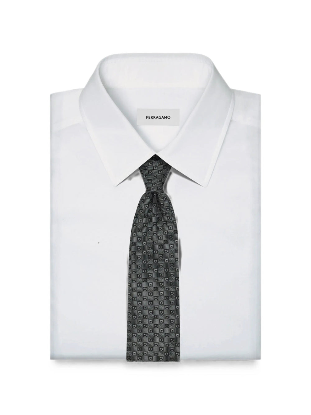 Ferragamo Men Gancini Silk Jacquard Tie