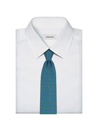 Ferragamo Men Gancini Links Print Silk Tie