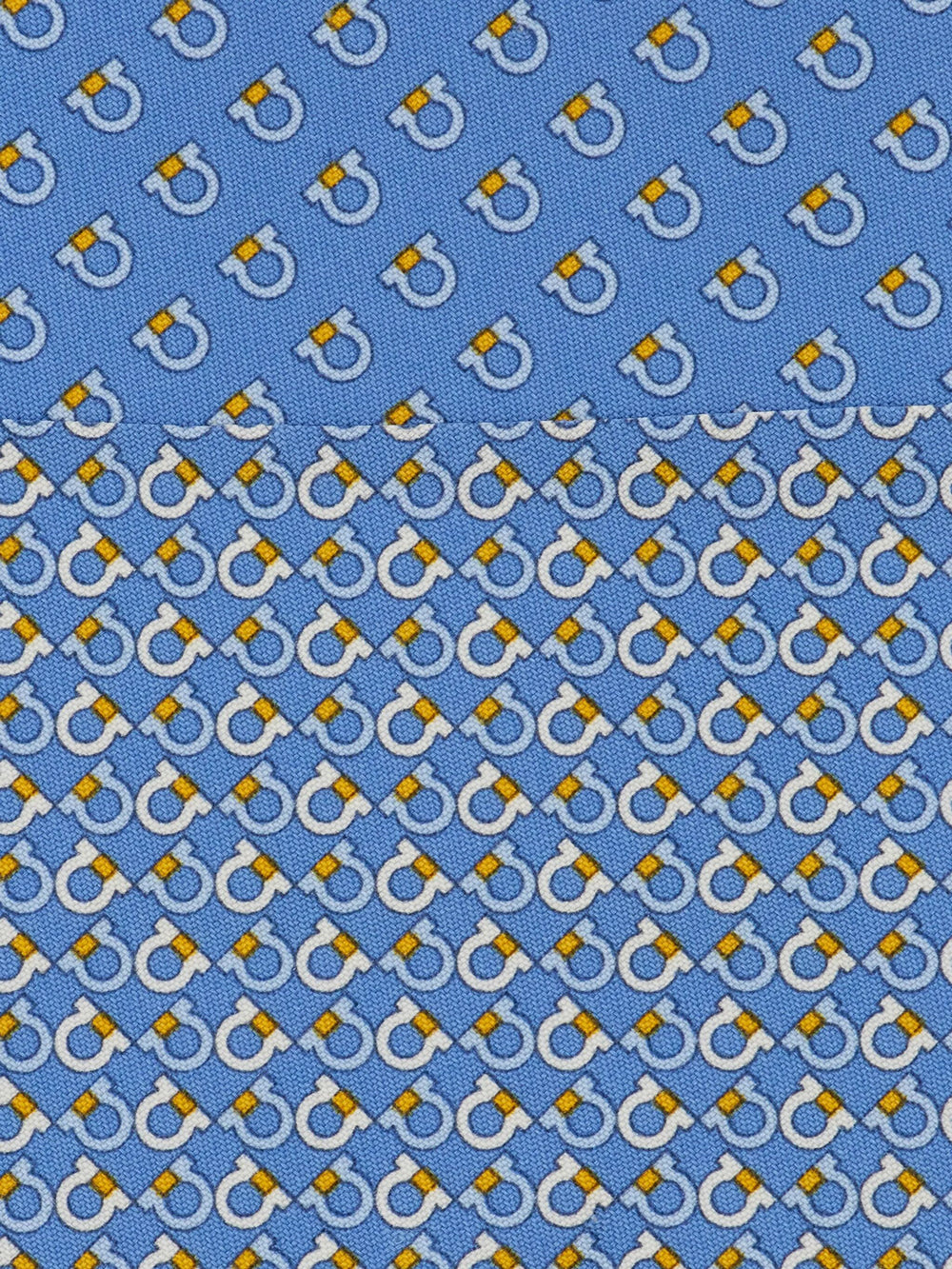 Ferragamo Men Square Gancini Print Silk Tie