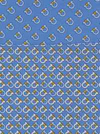 Ferragamo Men Square Gancini Print Silk Tie