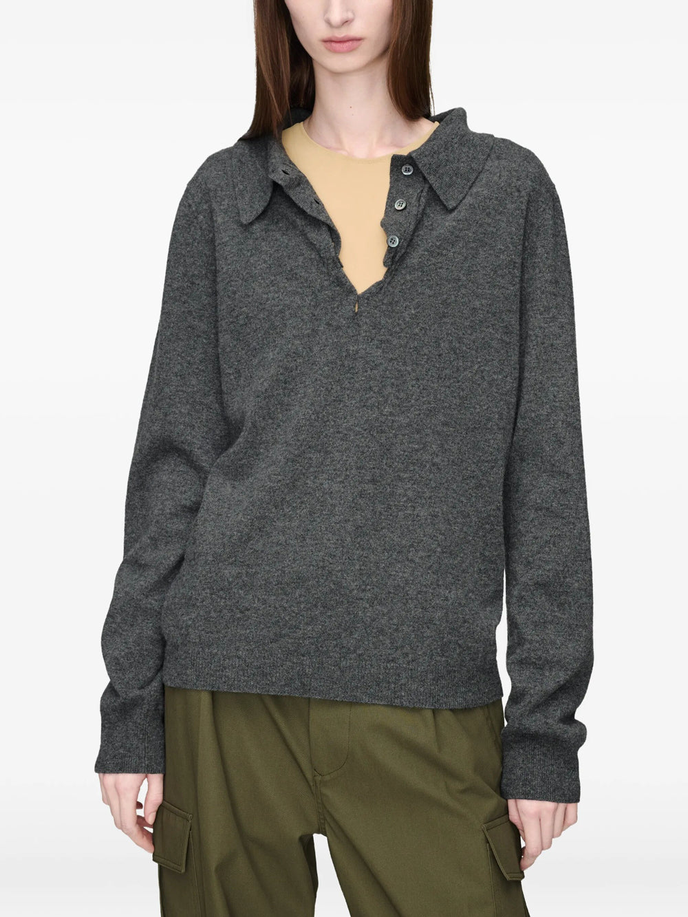 MAISON MARGIELA Maison Margiela Women Draped Collar Wool Polo Sweater