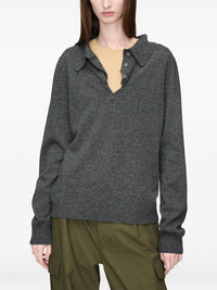 MAISON MARGIELA Maison Margiela Women Draped Collar Wool Polo Sweater