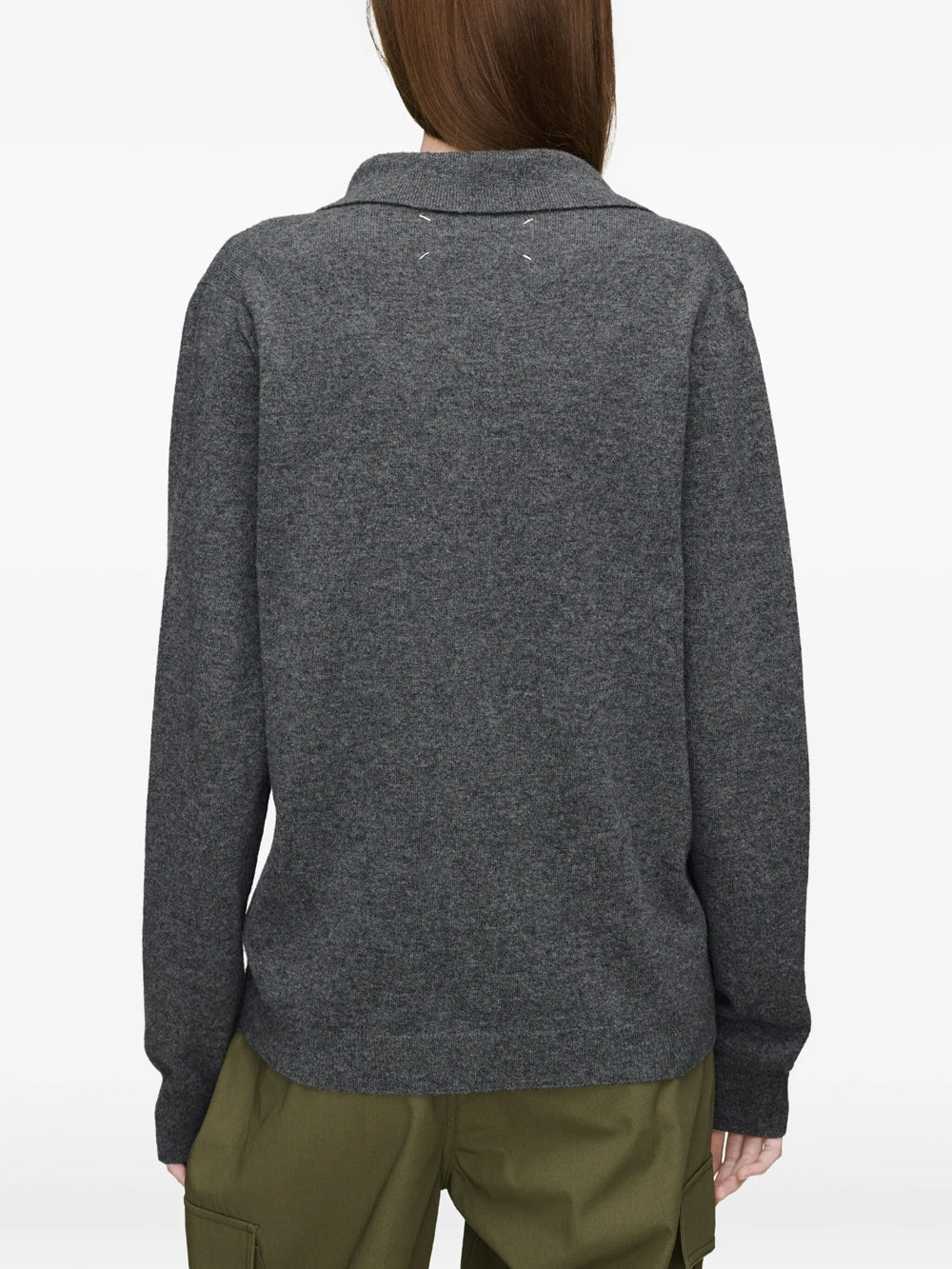 MAISON MARGIELA Maison Margiela Women Draped Collar Wool Polo Sweater