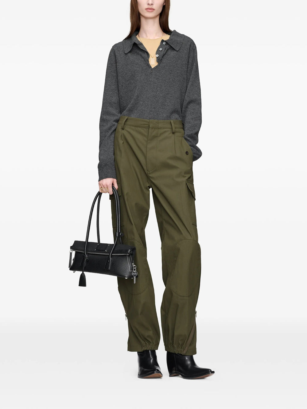 MAISON MARGIELA Maison Margiela Women Draped Collar Wool Polo Sweater