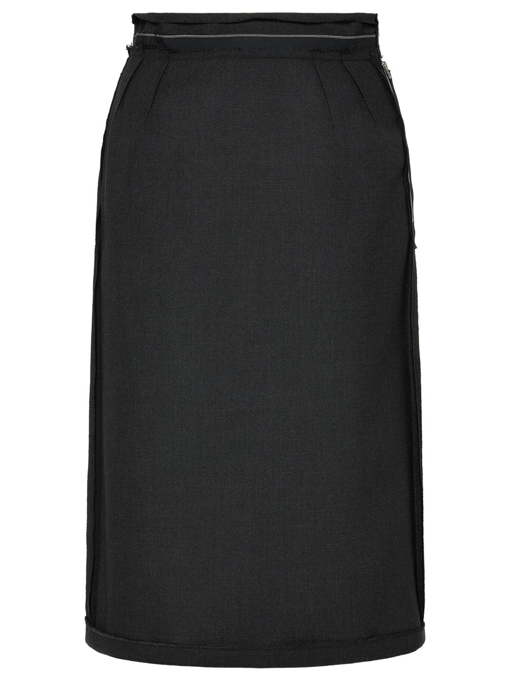 Maison Margiela Women Reversed Wool Midi Skirt