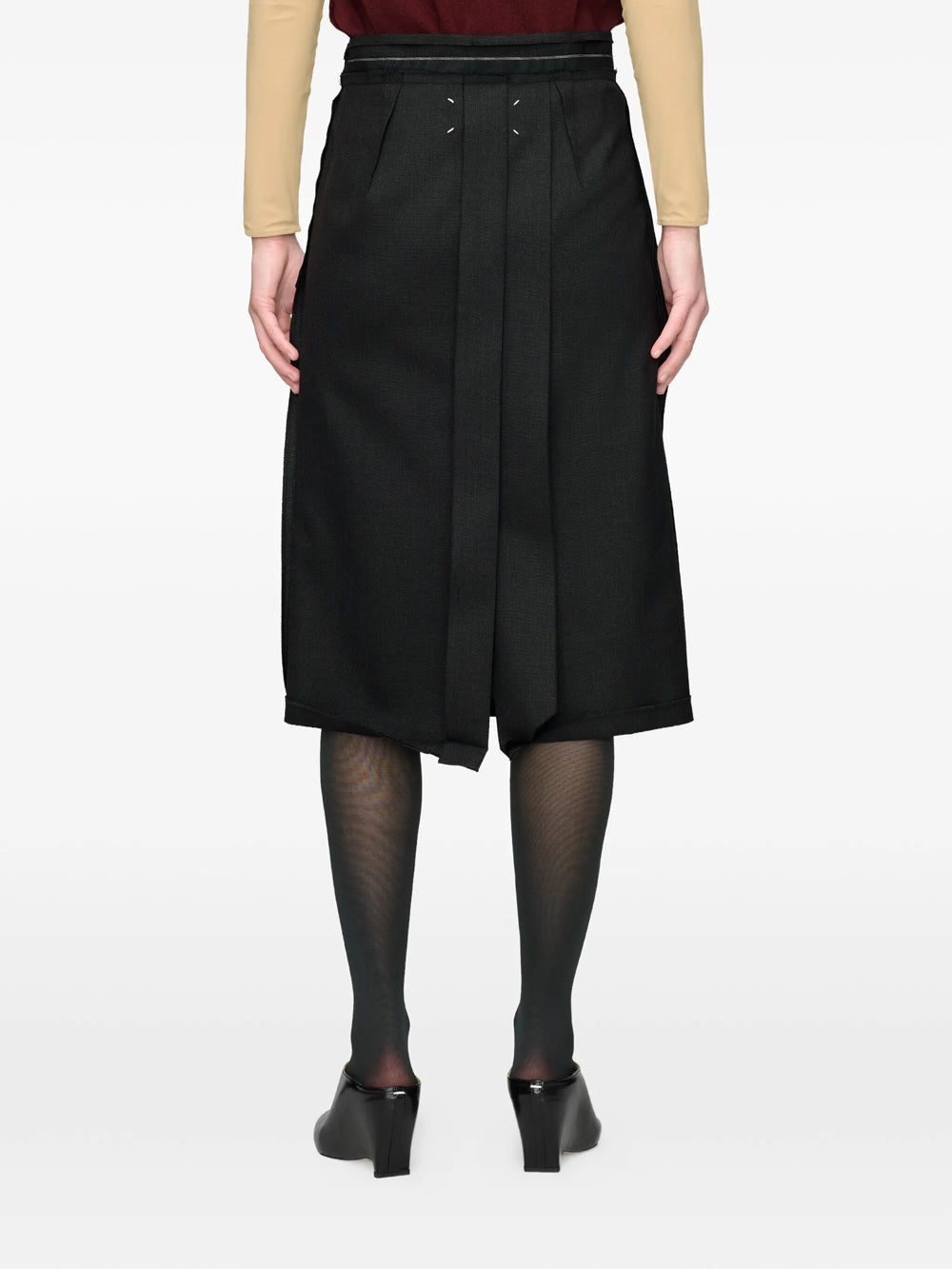 Maison Margiela Women Reversed Wool Midi Skirt