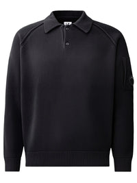 C.P. Company Men Lens-Detail Ribbed Polo Shirt