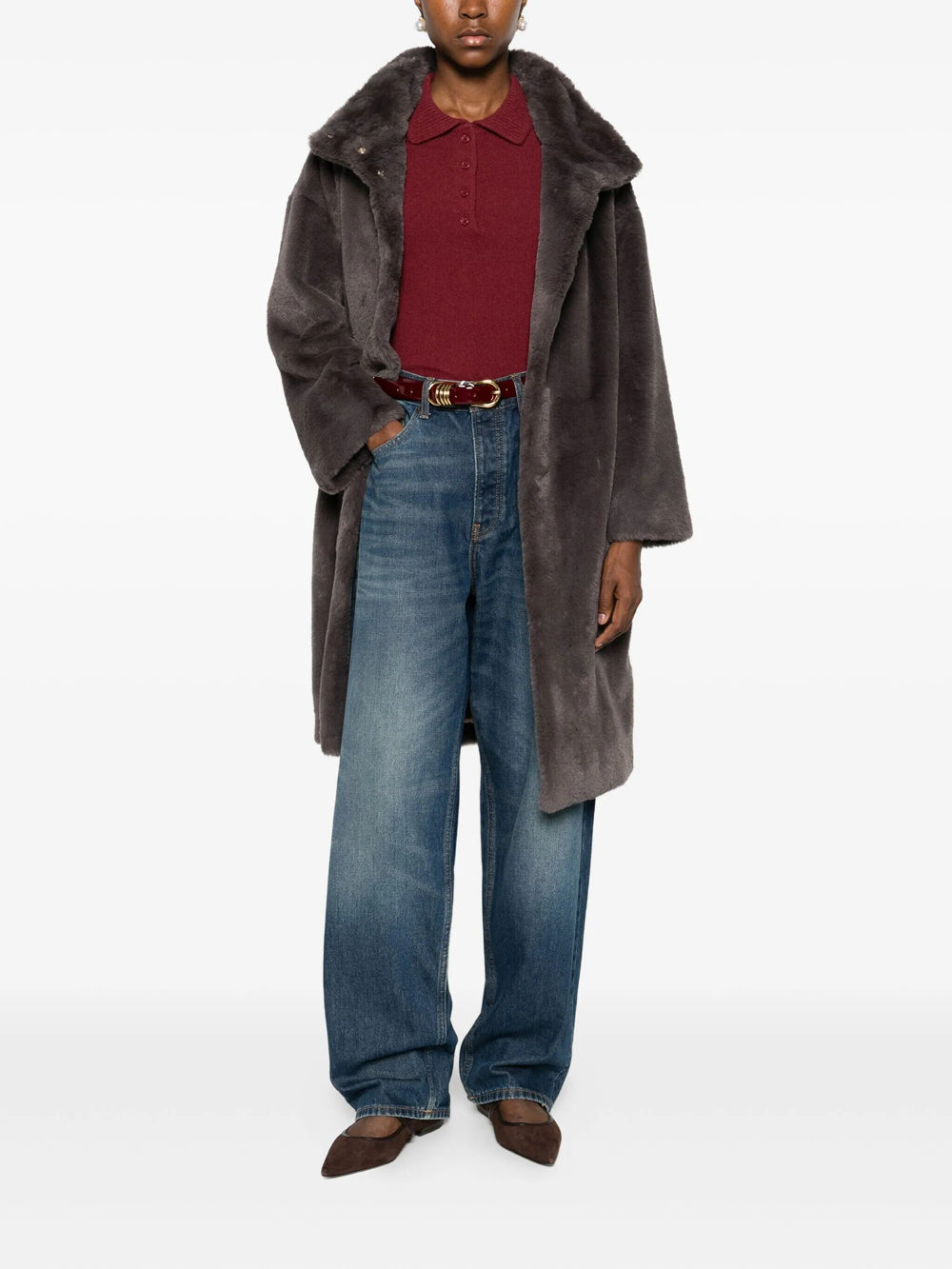 Herno Women High-Neck Faux-Fur Coat