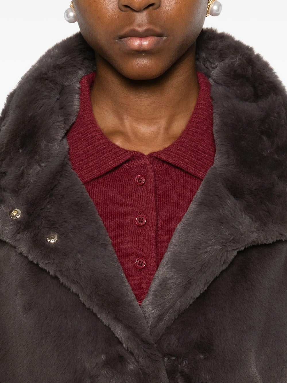 Herno Women High-Neck Faux-Fur Coat