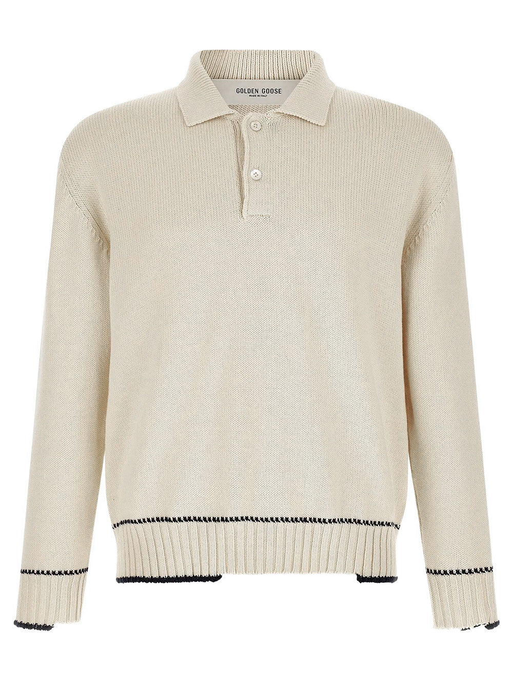 GOLDEN GOOSE Polo In Cotone Con Bordi A Contrasto Women