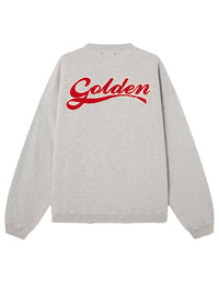 GOLDEN GOOSE Felpa Unisex In Cotone Grigio Mélange Con Logo Women