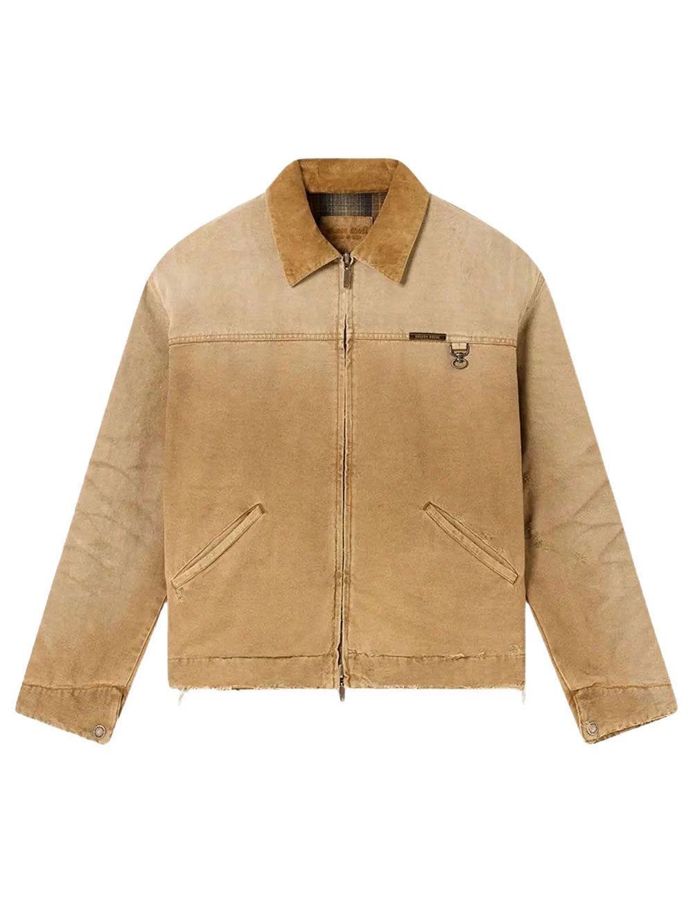 GOLDEN GOOSE Giacca Reversibile Unisex In Cotone Beige Con Motivo Check Women
