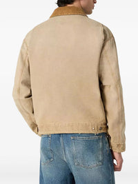 Golden Goose Men Giacca Reversibile Unisex In Cotone Beige Con Motivo Check
