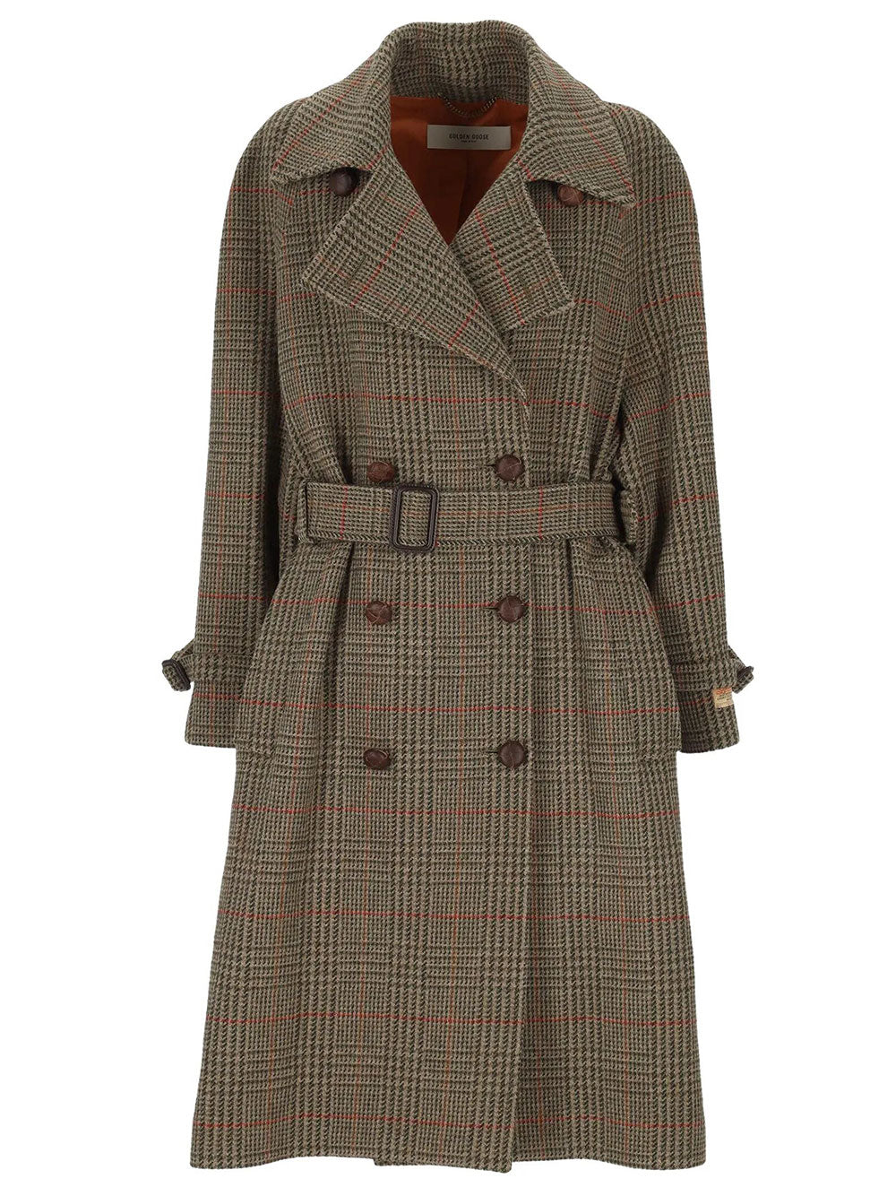 GOLDEN GOOSE Cappotto Doppiopetto Roxanne In Lana Con Motivo A Quadri Women