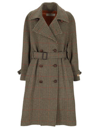 GOLDEN GOOSE Cappotto Doppiopetto Roxanne In Lana Con Motivo A Quadri Women