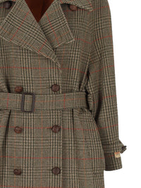 Golden Goose Women Cappotto Doppiopetto Roxanne In Lana Con Motivo A Quadri