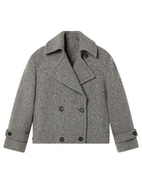 Golden Goose Women Cappotto Corto Regina In Lana Con Paillettes E Ricami