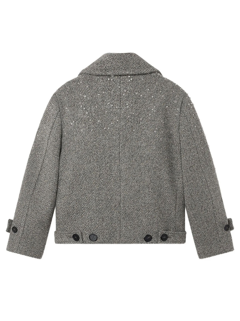 GOLDEN GOOSE Cappotto Corto Regina In Lana Con Paillettes E Ricami Women