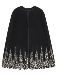 Valentino Garavani Women Cappa In Compact Drap Ricamata